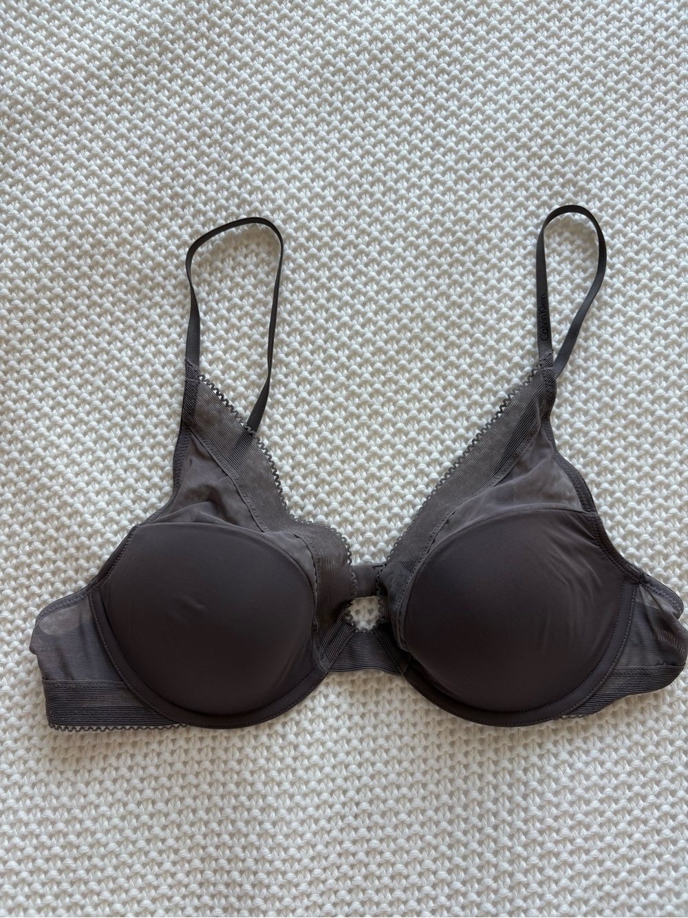 Calvin Klein Molded Underwire Bra in Dark Brown